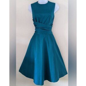 Hobb's London‎ Fit & Flare Wrap Waist Sleeveless Midi Dress Light Blue Size 4